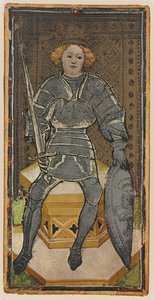 De Koning van Zwaarden, facsimile van een tarotkaart uit het 